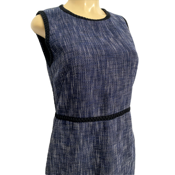 HOBBS Natalie Dress Sleeveless Tweed Navy Blue Jacket Blazer Set Suit Sheath M - Picture 10 of 12